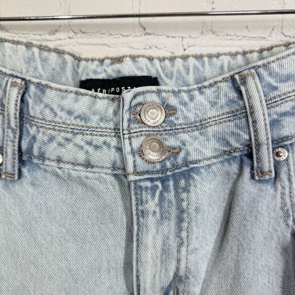 Aeropostale Jeans Women Size 10 R Cargo Light Blue Wide Leg Baggy Loose Skater - Picture 4 of 13